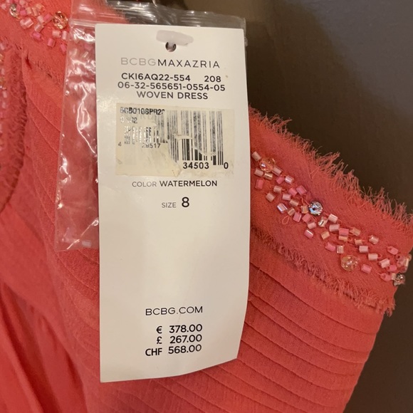 Adorable beaded BCBG party dress 🍉 NWT - Picture 2 of 6